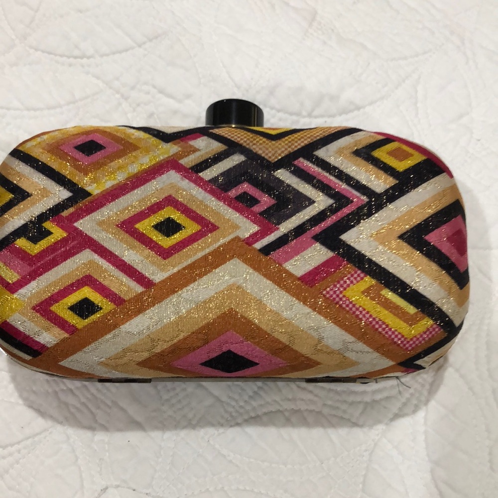 Multi color clutch bag